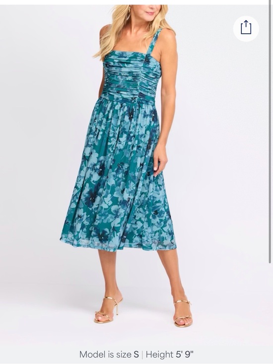 Stitch Fix Dresses & Skirts - NEW! Stitch Fix Montgomery Ward
Teal Floral Midi Dress with Ruched Bodice